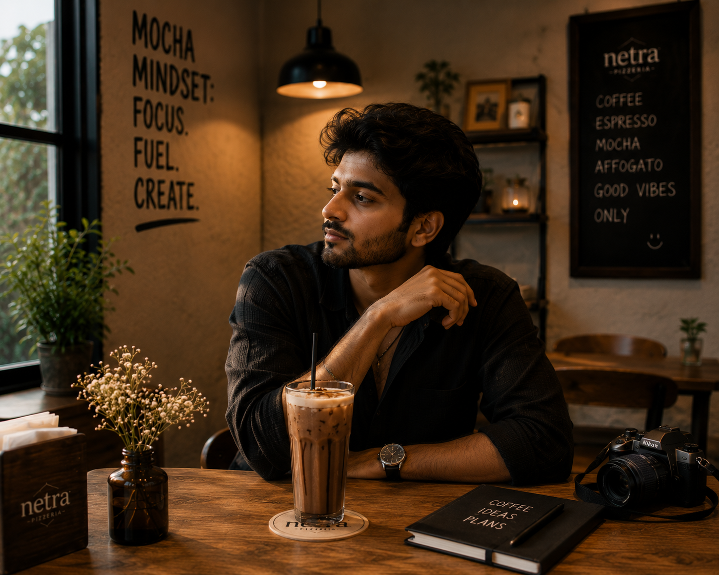 Photo by Dev Shah — The iced mocha deserves its own album honestly 🎞️