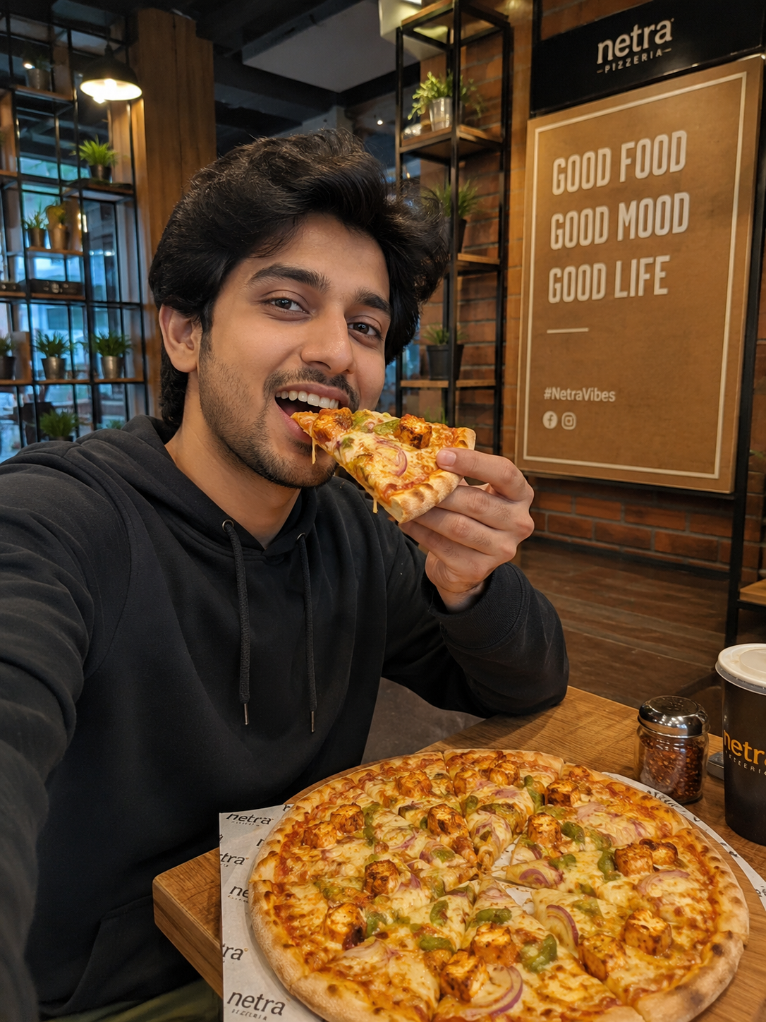 Photo by Karan Joshi — Paneer tikka pizza?! Netra just changed the game 🔥🍕